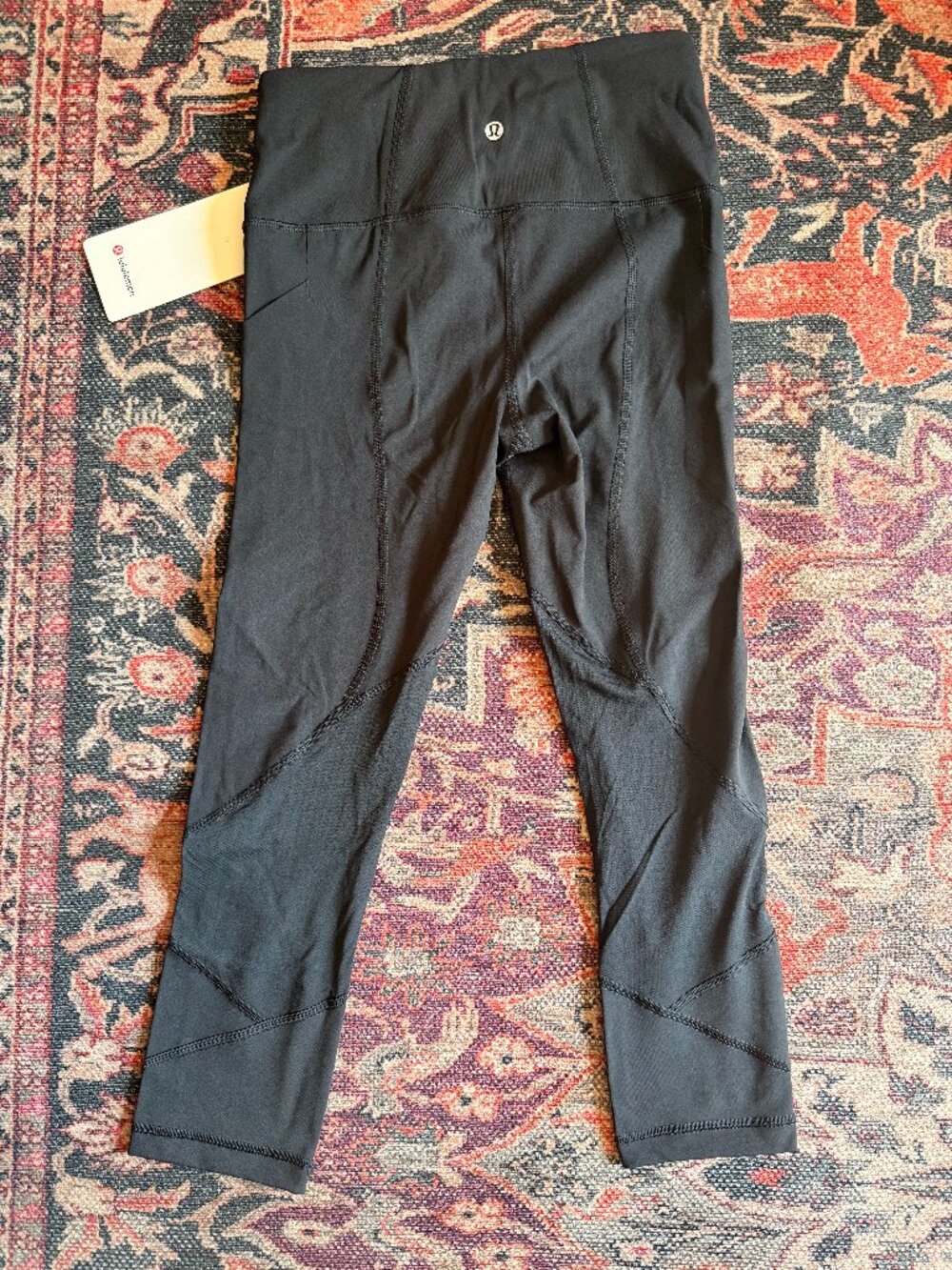 NEW Women’s Black Lululemon Pace Rival High-Rise Crop Leggings Size 4